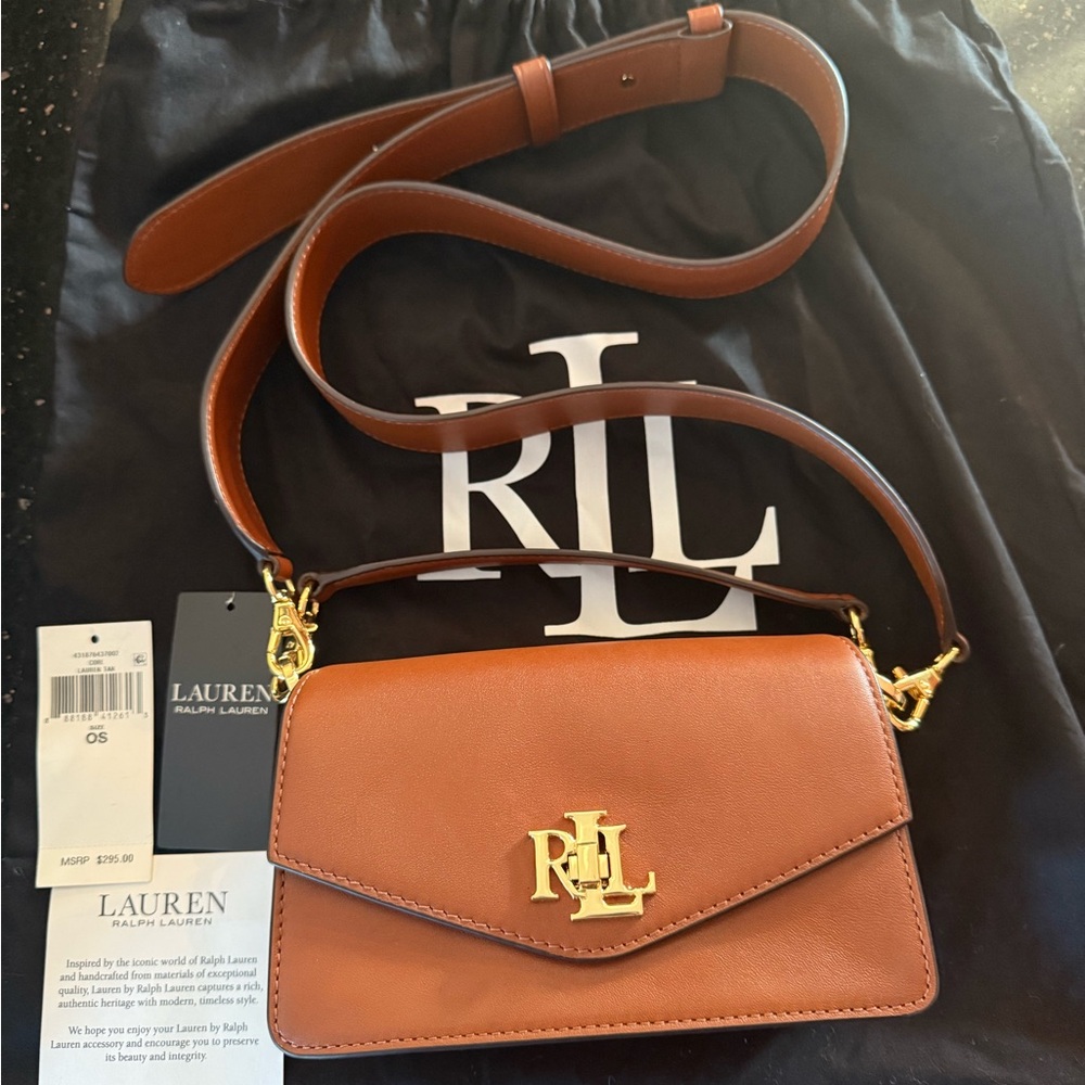 Ralph Lauren Brown Leather Crossbody Bag